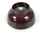 Japanese Natural Lacquered Wooden Rice Bowl Owan Vtg Wajima Nuri Red Brown LB160