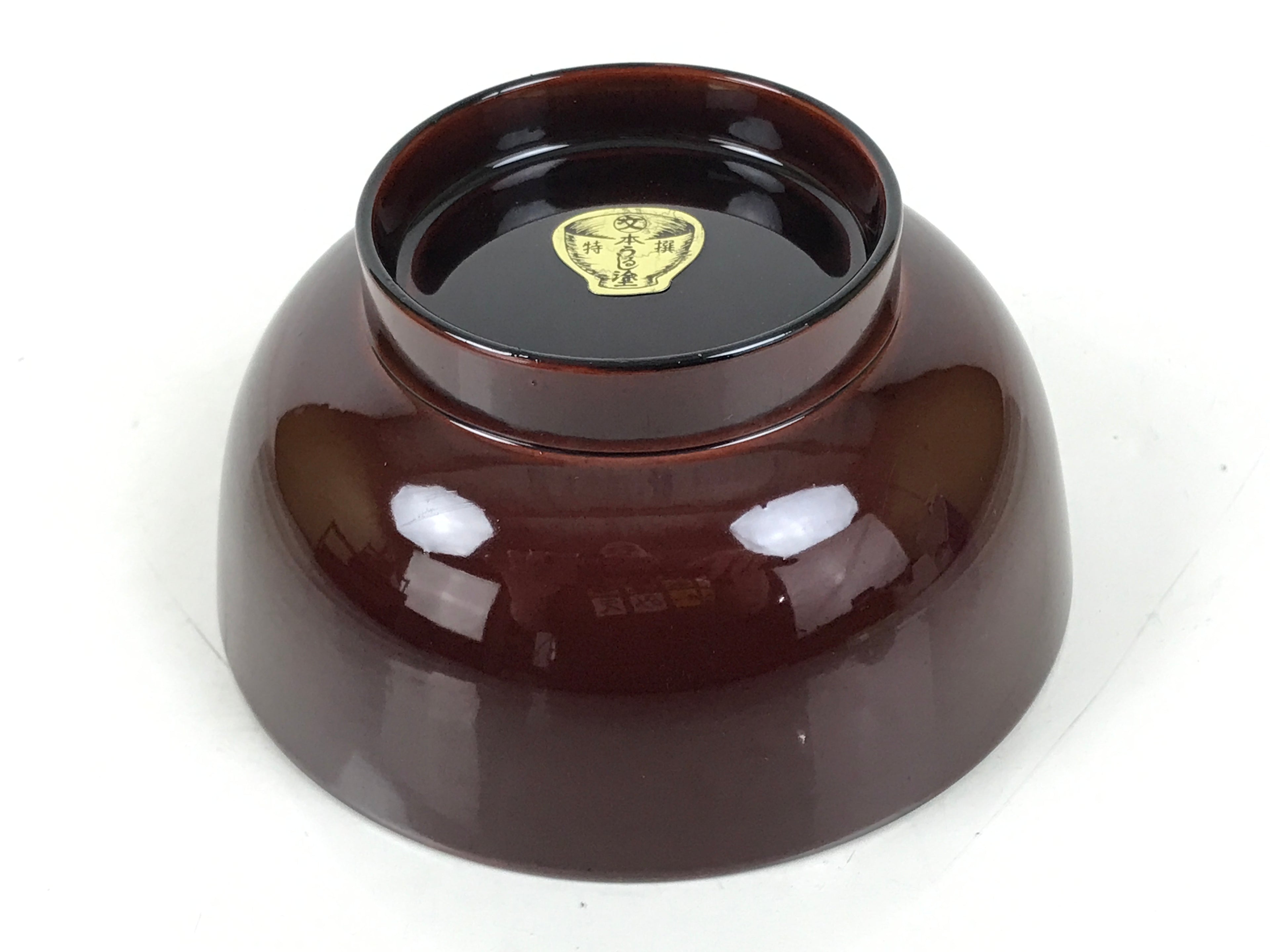 Japanese Natural Lacquered Wooden Rice Bowl Owan Vtg Wajima Nuri Red Brown LB160