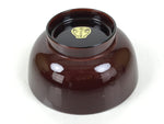 Japanese Natural Lacquered Wooden Rice Bowl Owan Vtg Wajima Nuri Red Brown LB160