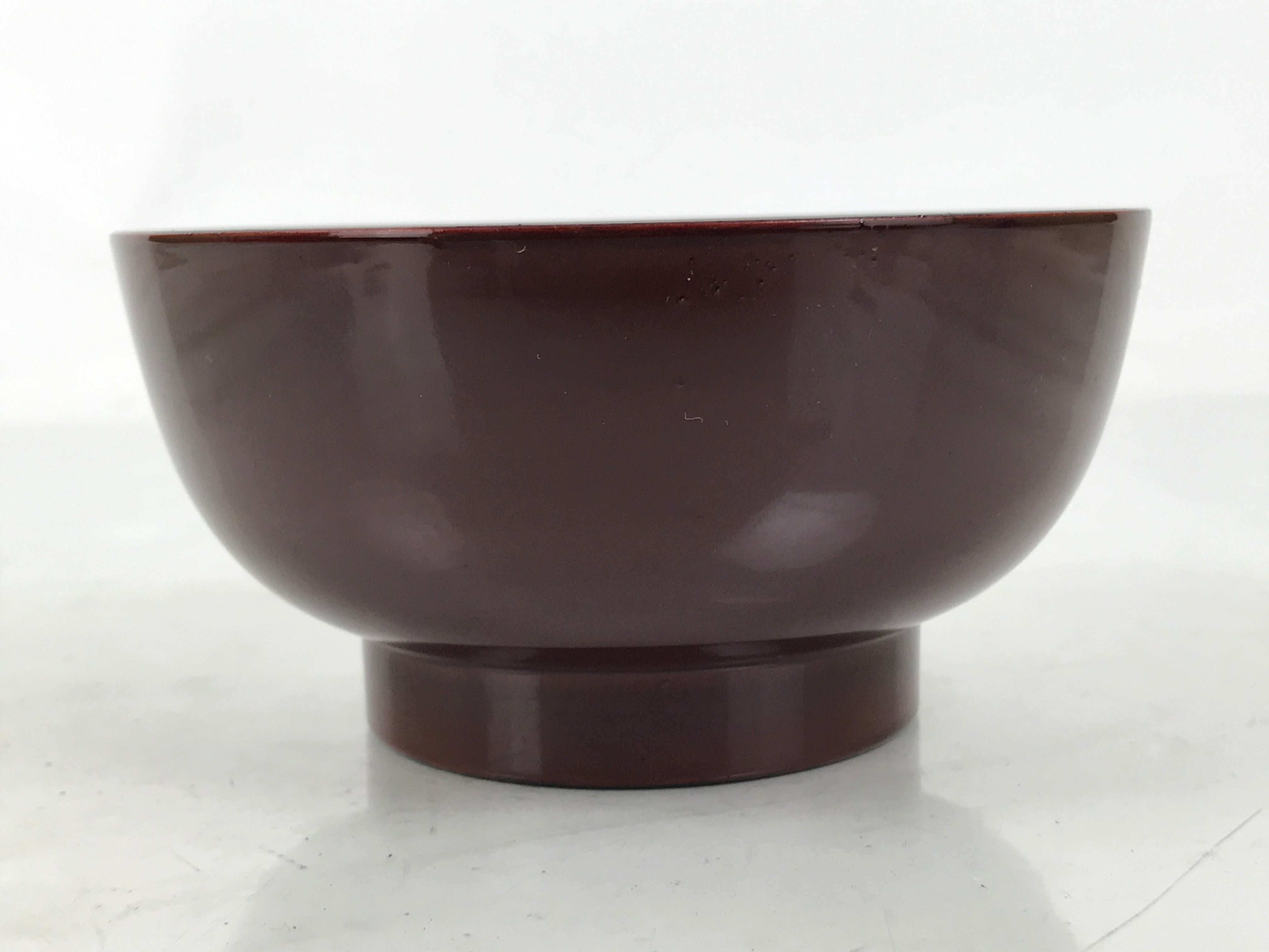 Japanese Natural Lacquered Wooden Rice Bowl Owan Vtg Wajima Nuri Red Brown LB161