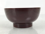 Japanese Natural Lacquered Wooden Rice Bowl Owan Vtg Wajima Nuri Red Brown LB161