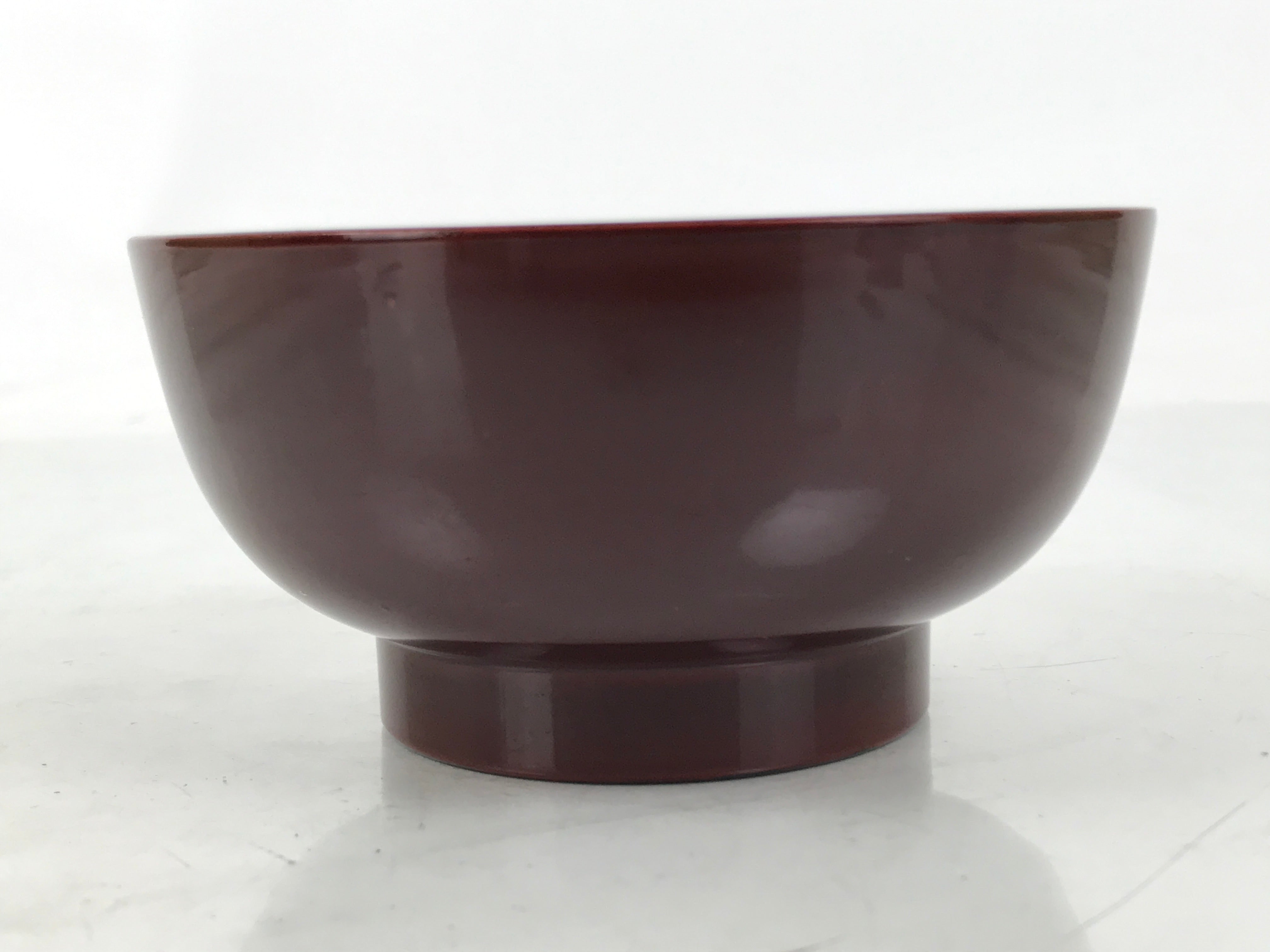 Japanese Natural Lacquered Wooden Rice Bowl Owan Vtg Wajima Nuri Red Brown LB161