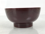Japanese Natural Lacquered Wooden Rice Bowl Owan Vtg Wajima Nuri Red Brown LB161