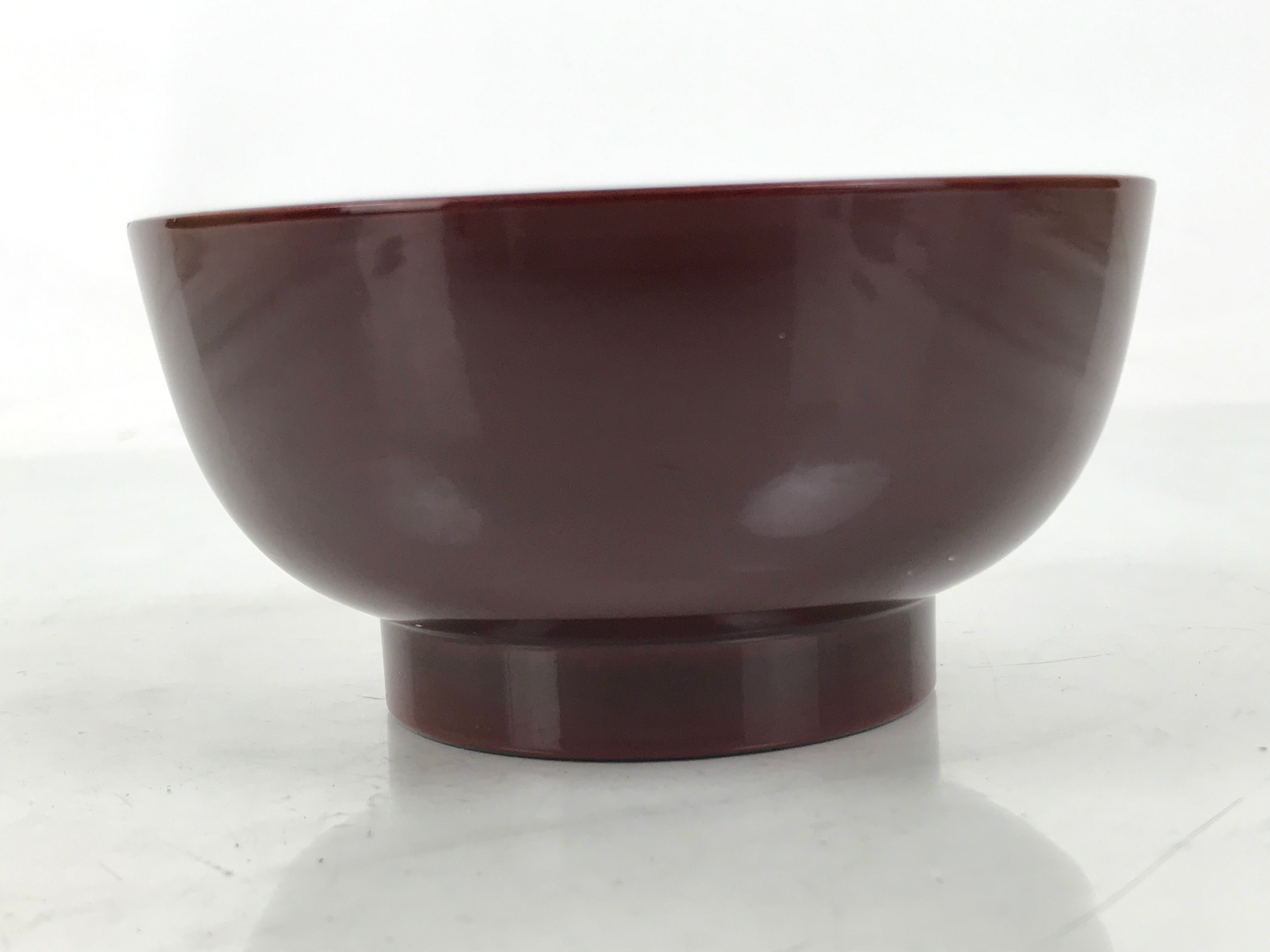 Japanese Natural Lacquered Wooden Rice Bowl Owan Vtg Wajima Nuri Red Brown LB161