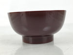 Japanese Natural Lacquered Wooden Rice Bowl Owan Vtg Wajima Nuri Red Brown LB161