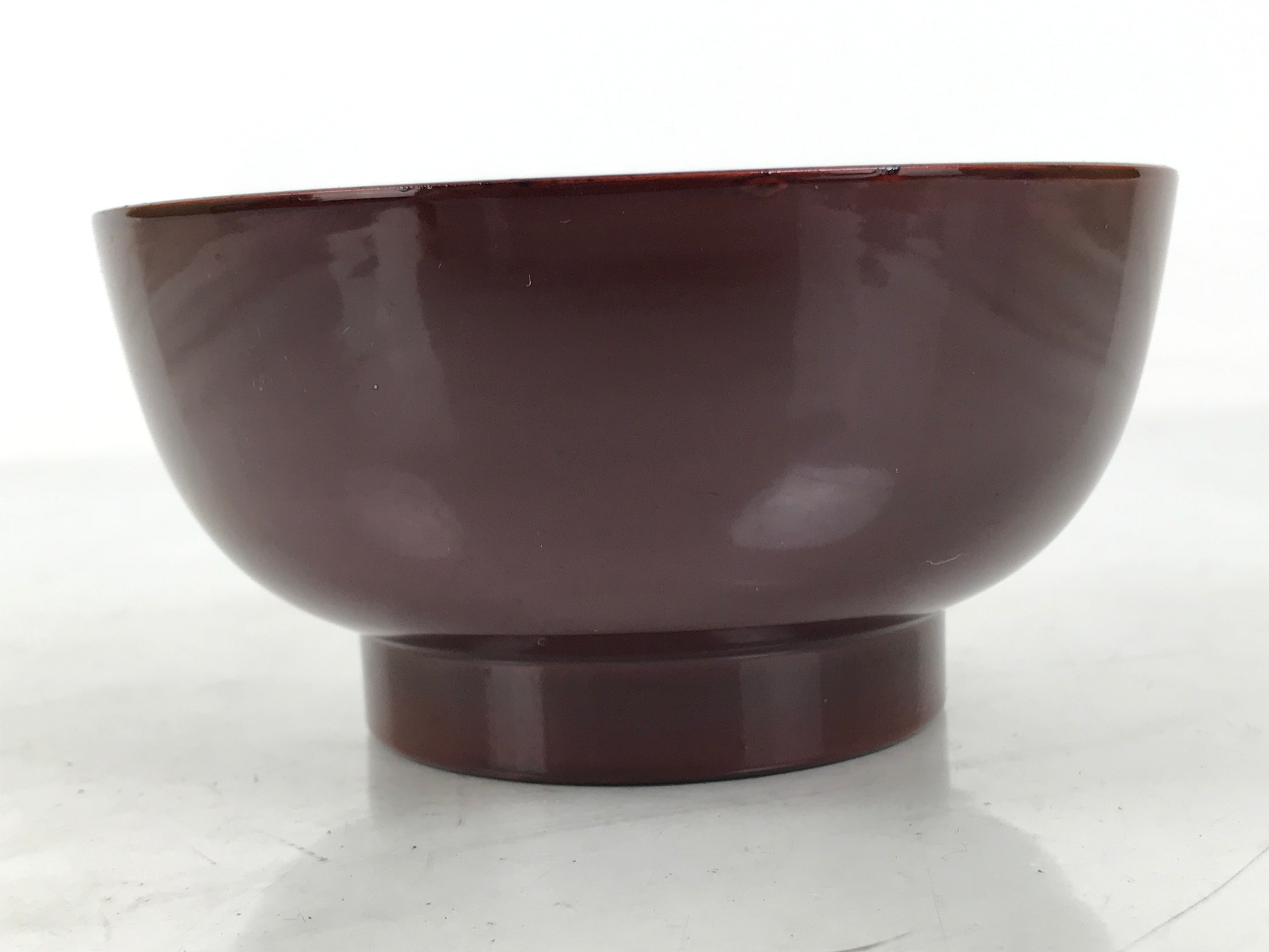 Japanese Natural Lacquered Wooden Rice Bowl Owan Vtg Wajima Nuri Red Brown LB161