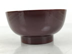 Japanese Natural Lacquered Wooden Rice Bowl Owan Vtg Wajima Nuri Red Brown LB161