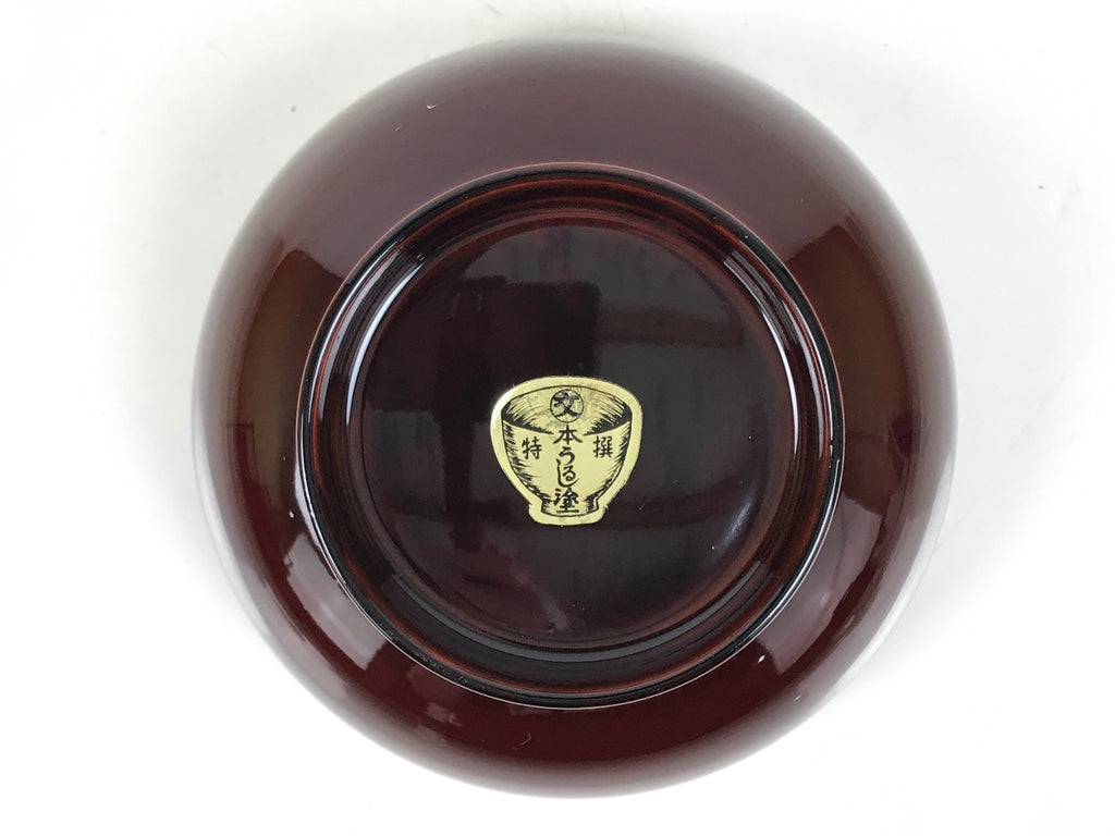 Japanese Natural Lacquered Wooden Rice Bowl Owan Vtg Wajima Nuri Red Brown LB161