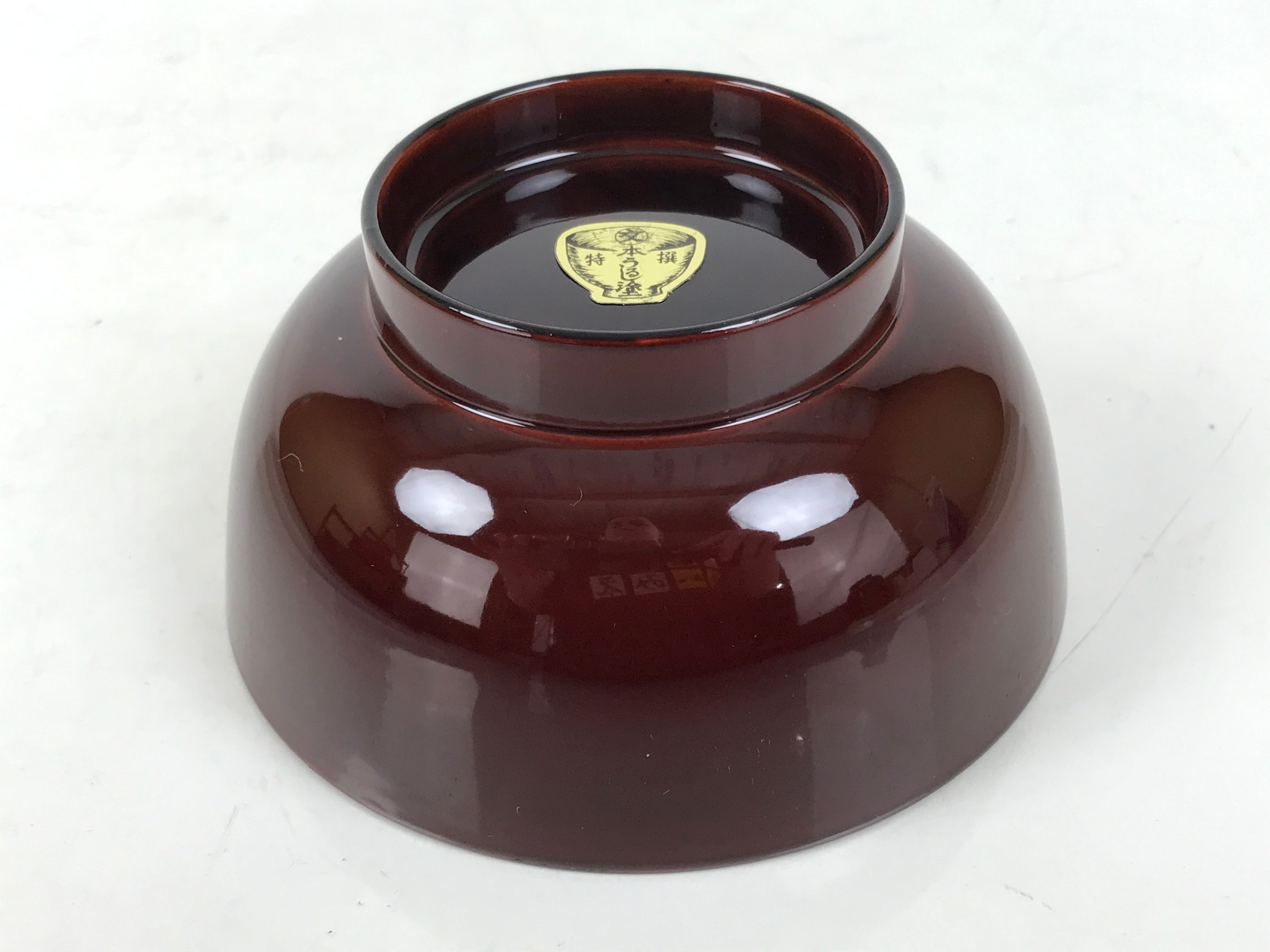 Japanese Natural Lacquered Wooden Rice Bowl Owan Vtg Wajima Nuri Red Brown LB161