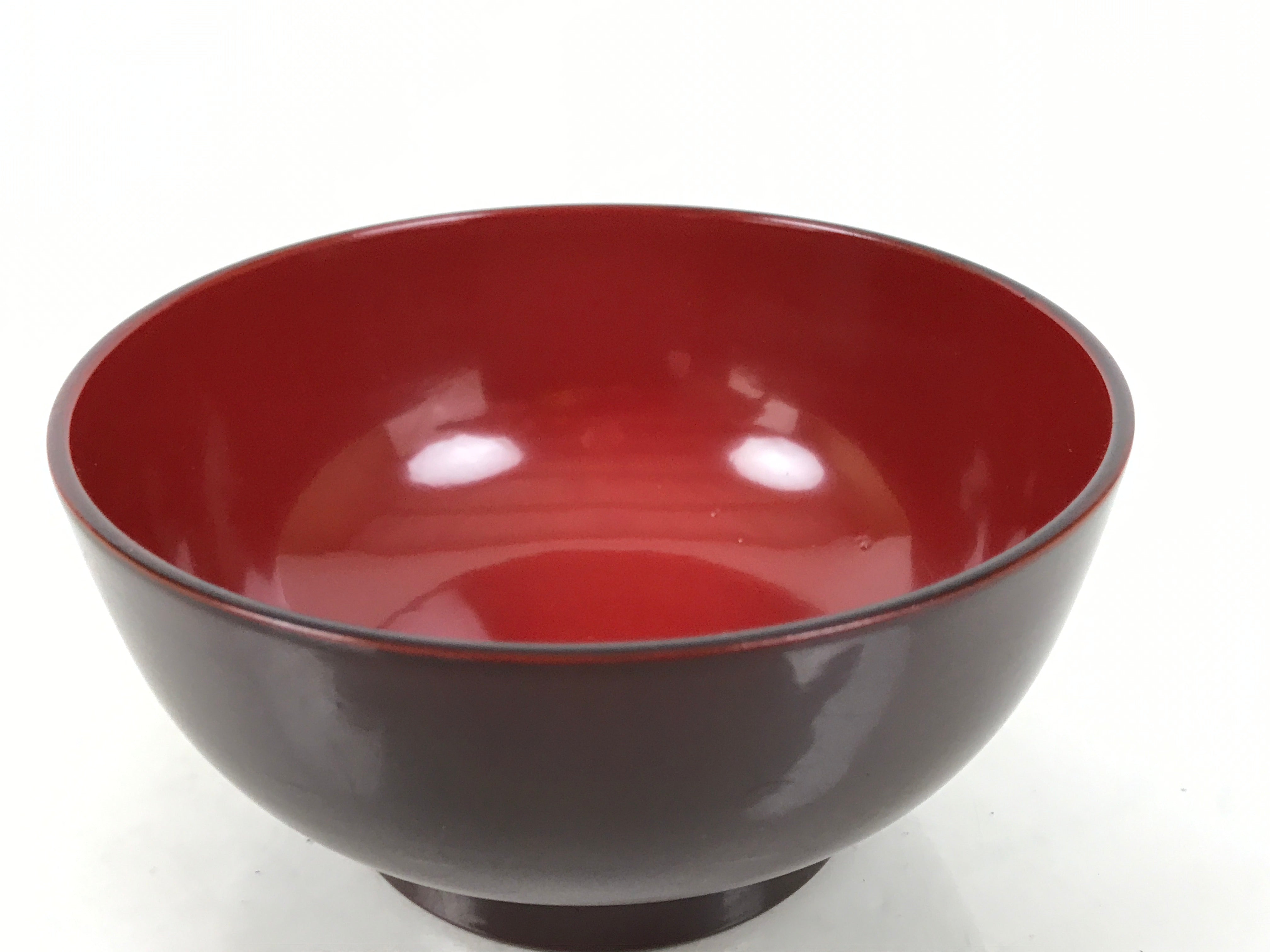 Japanese Natural Lacquered Wooden Rice Bowl Owan Vtg Wajima Nuri Red Brown LB162