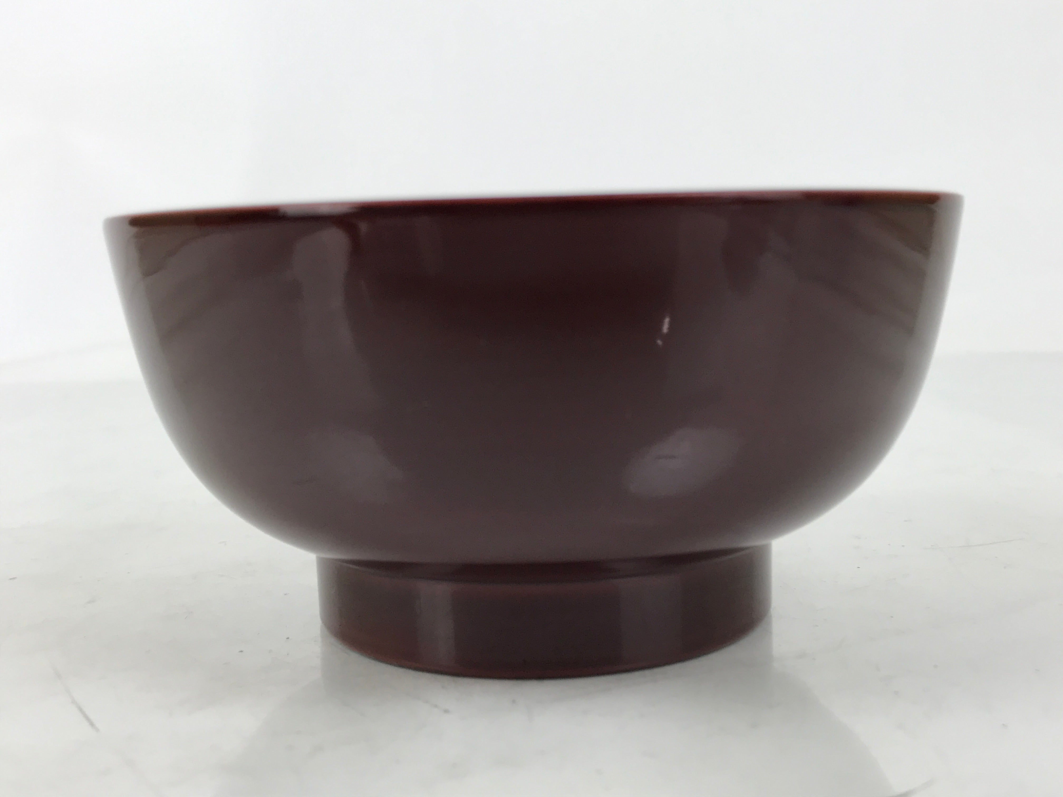 Japanese Natural Lacquered Wooden Rice Bowl Owan Vtg Wajima Nuri Red Brown LB162