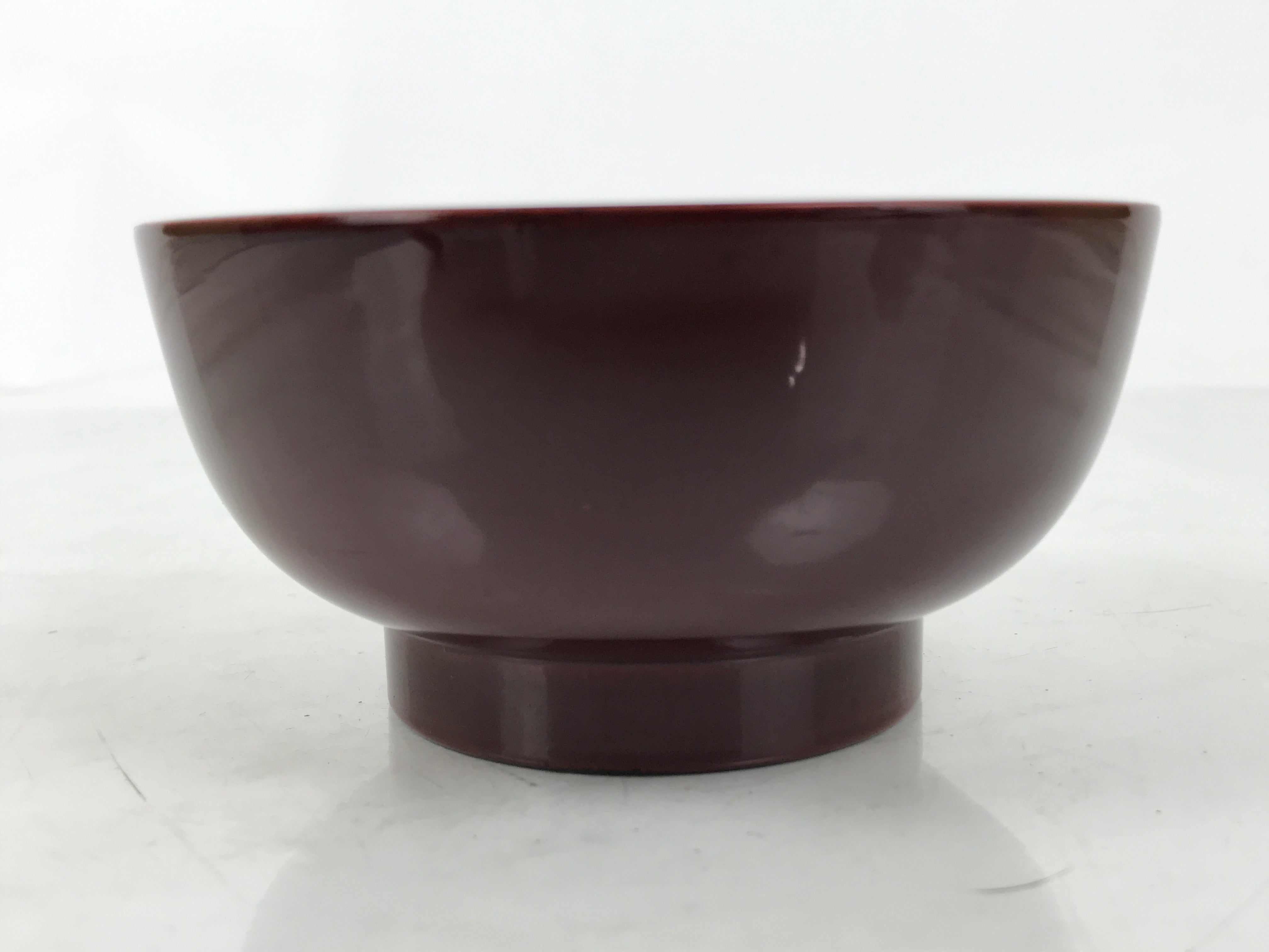 Japanese Natural Lacquered Wooden Rice Bowl Owan Vtg Wajima Nuri Red Brown LB162