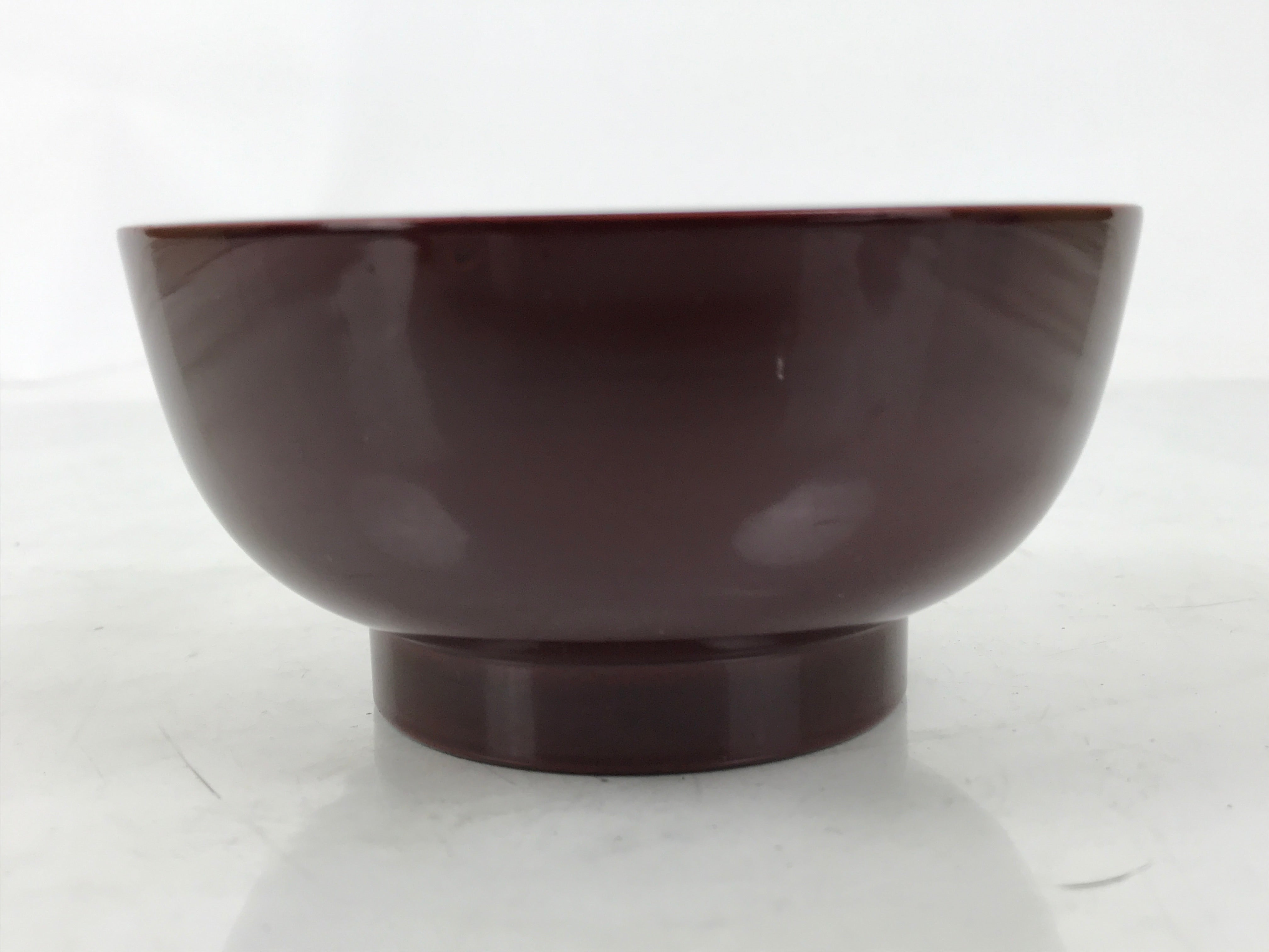 Japanese Natural Lacquered Wooden Rice Bowl Owan Vtg Wajima Nuri Red Brown LB162