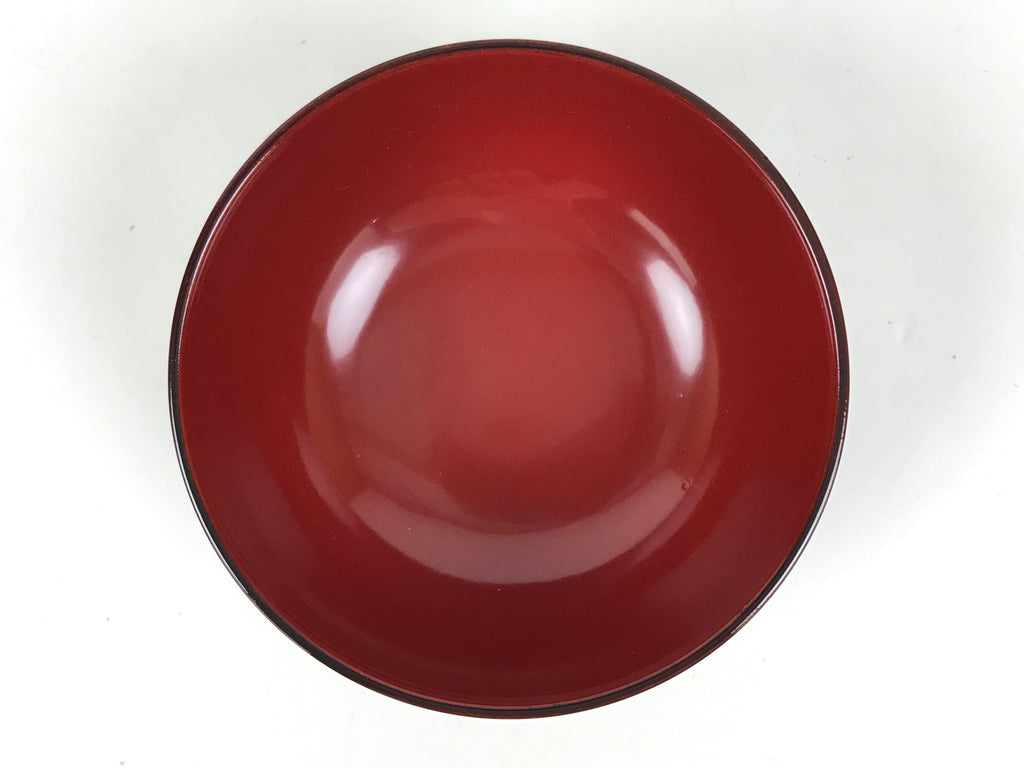 Japanese Natural Lacquered Wooden Rice Bowl Owan Vtg Wajima Nuri Red Brown LB162