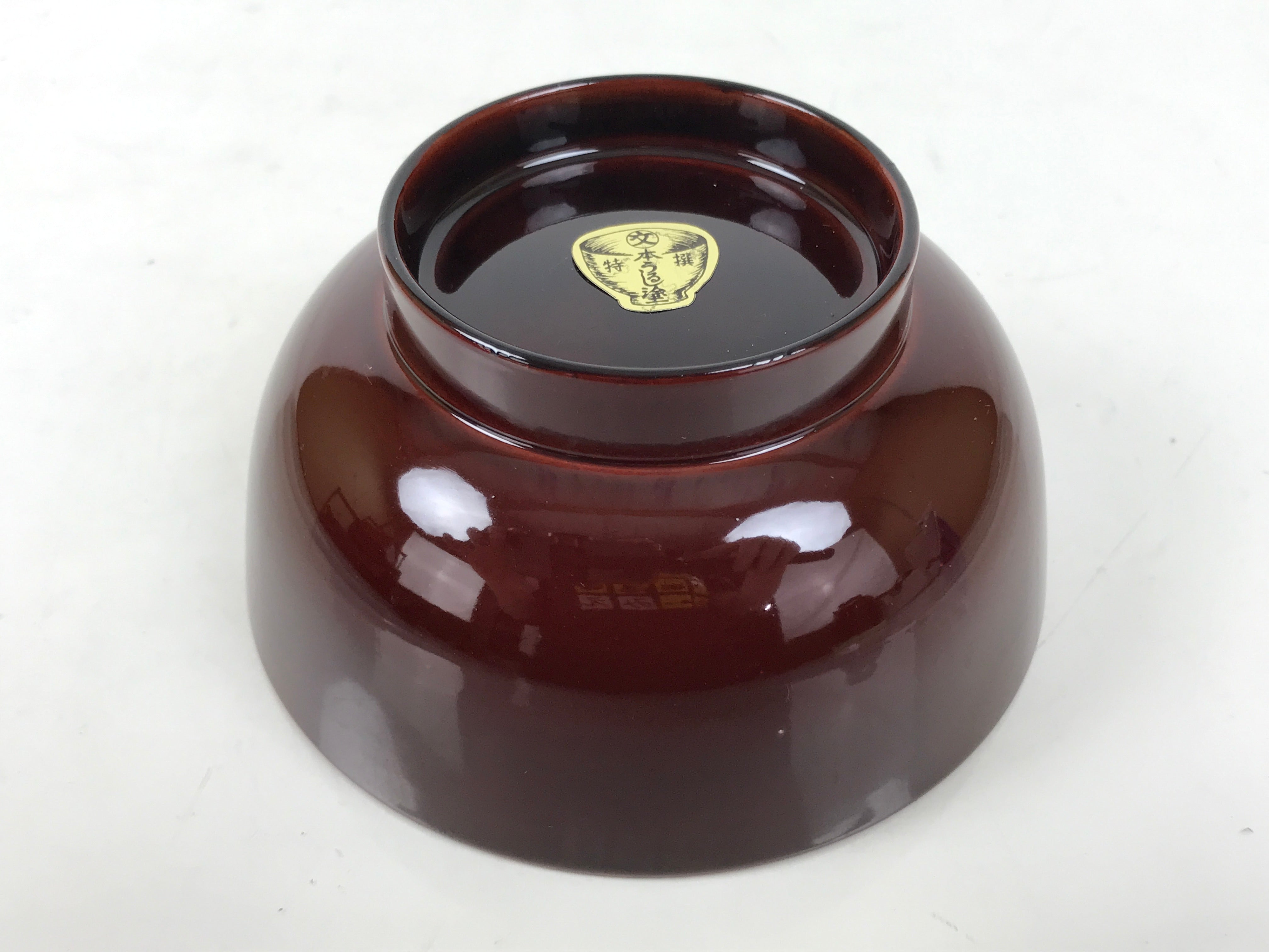 Japanese Natural Lacquered Wooden Rice Bowl Owan Vtg Wajima Nuri Red Brown LB162