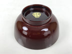 Japanese Natural Lacquered Wooden Rice Bowl Owan Vtg Wajima Nuri Red Brown LB162