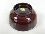 Japanese Natural Lacquered Wooden Rice Bowl Owan Vtg Wajima Nuri Red Brown LB162