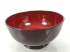 Japanese Natural Lacquered Wooden Rice Bowl Owan Vtg Wajima Nuri Red Brown LB163
