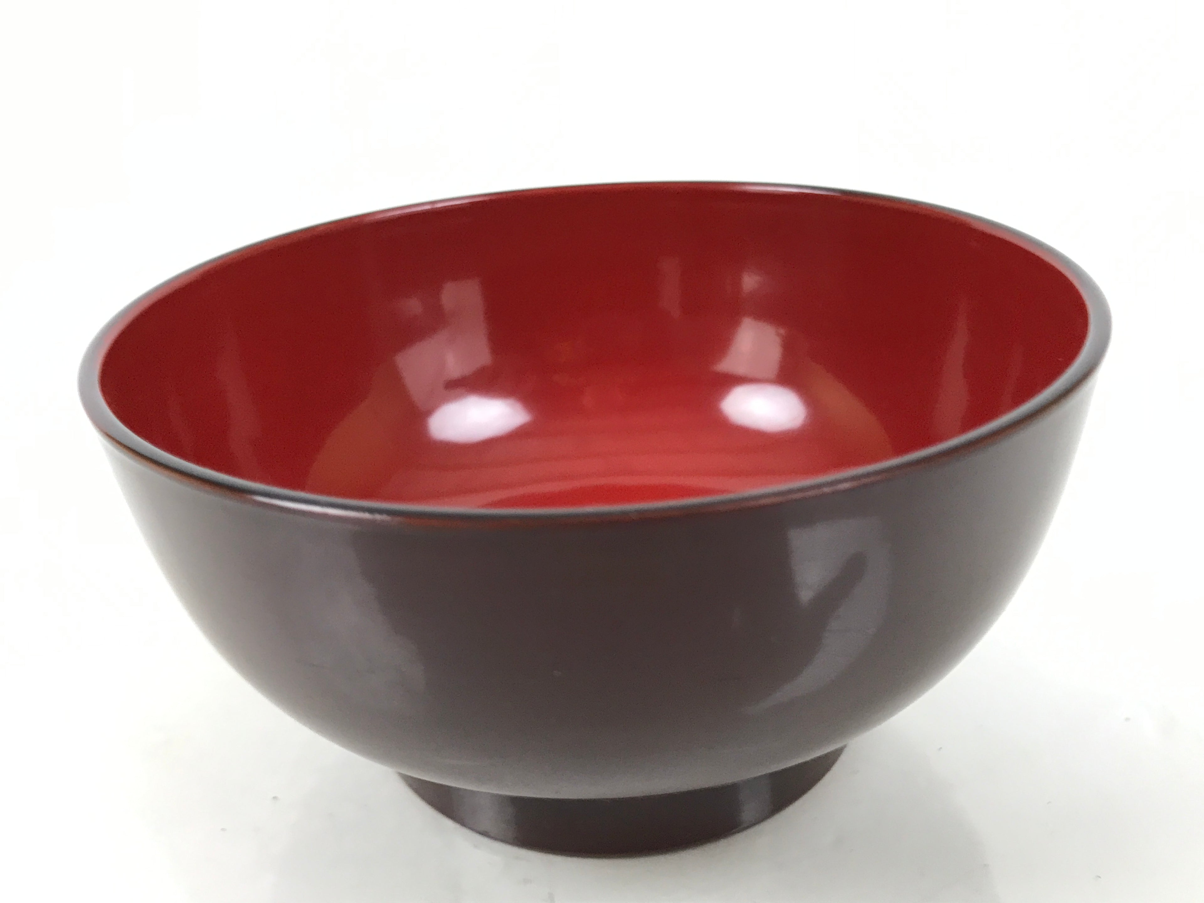 Japanese Natural Lacquered Wooden Rice Bowl Owan Vtg Wajima Nuri Red Brown LB163