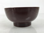 Japanese Natural Lacquered Wooden Rice Bowl Owan Vtg Wajima Nuri Red Brown LB163