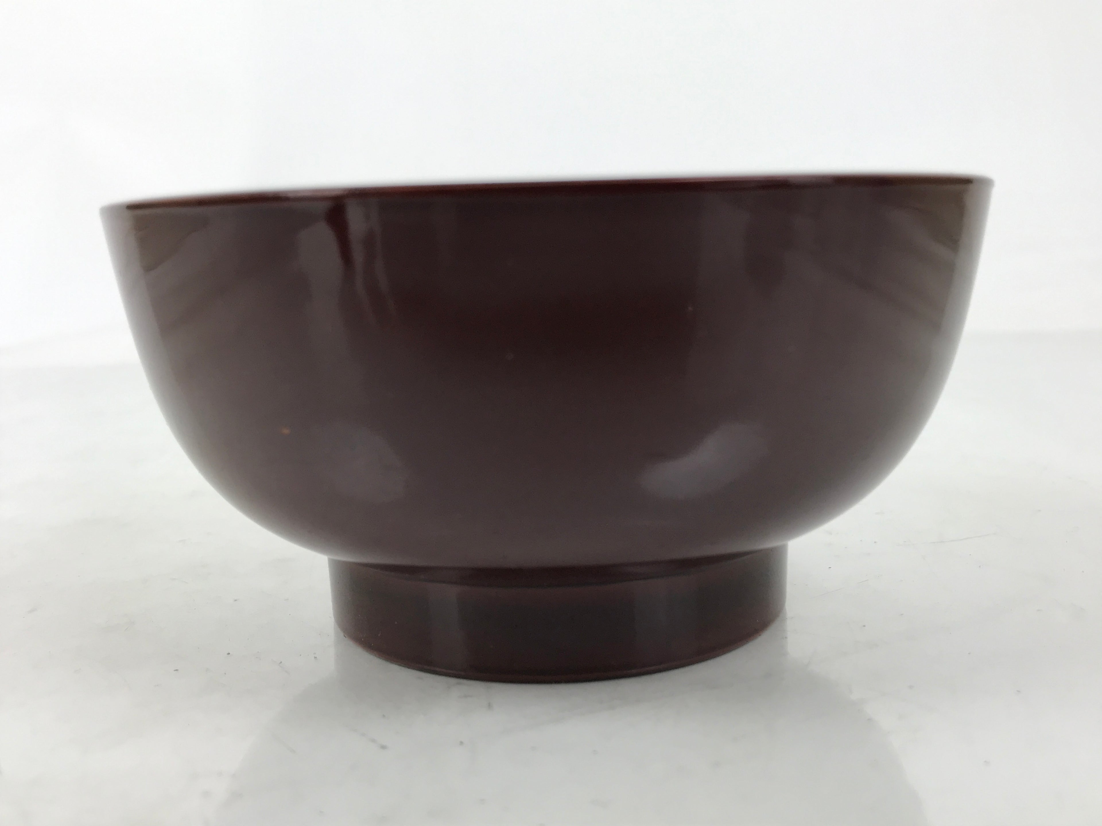 Japanese Natural Lacquered Wooden Rice Bowl Owan Vtg Wajima Nuri Red Brown LB163