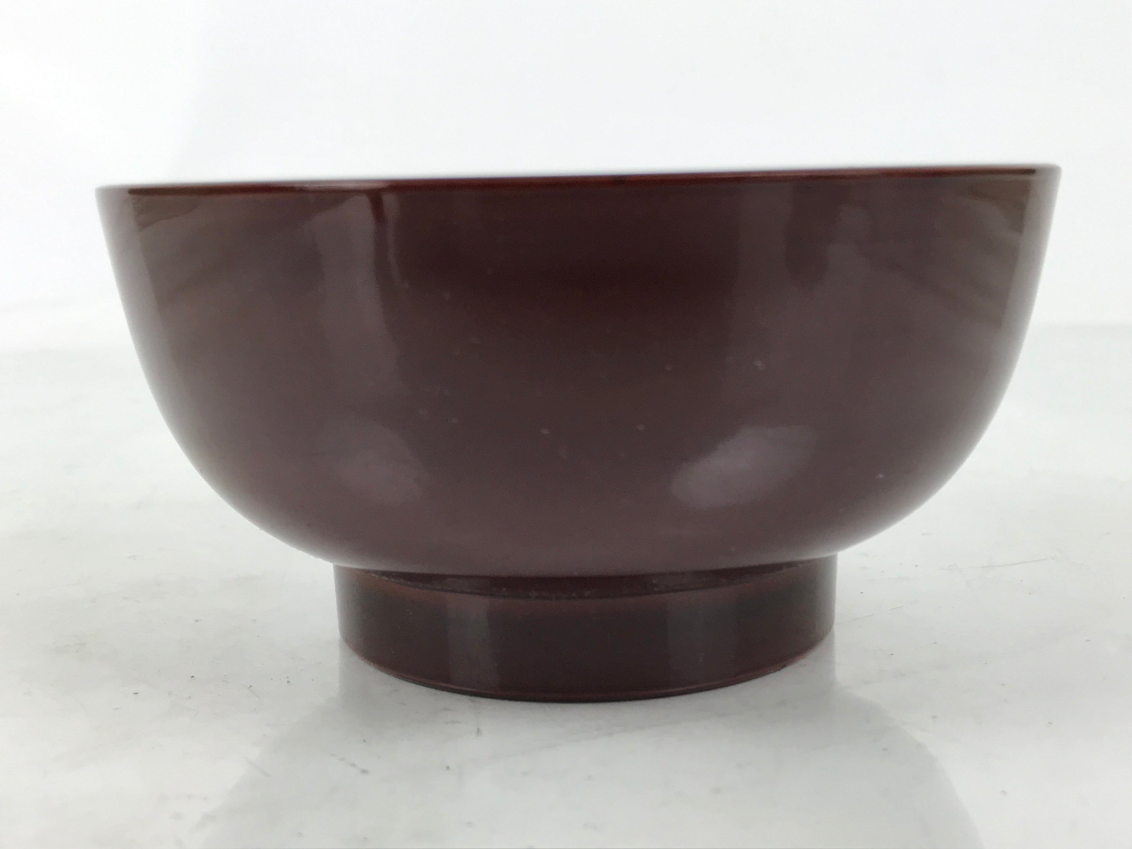 Japanese Natural Lacquered Wooden Rice Bowl Owan Vtg Wajima Nuri Red Brown LB163