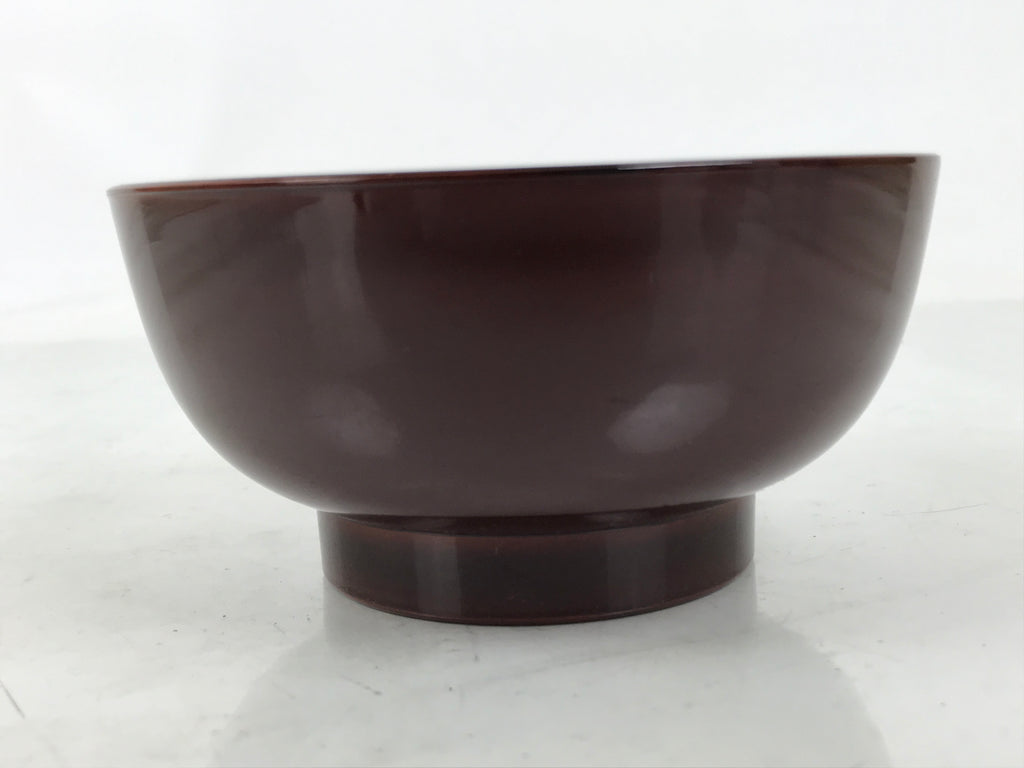 Japanese Natural Lacquered Wooden Rice Bowl Owan Vtg Wajima Nuri Red Brown LB163