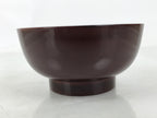 Japanese Natural Lacquered Wooden Rice Bowl Owan Vtg Wajima Nuri Red Brown LB163