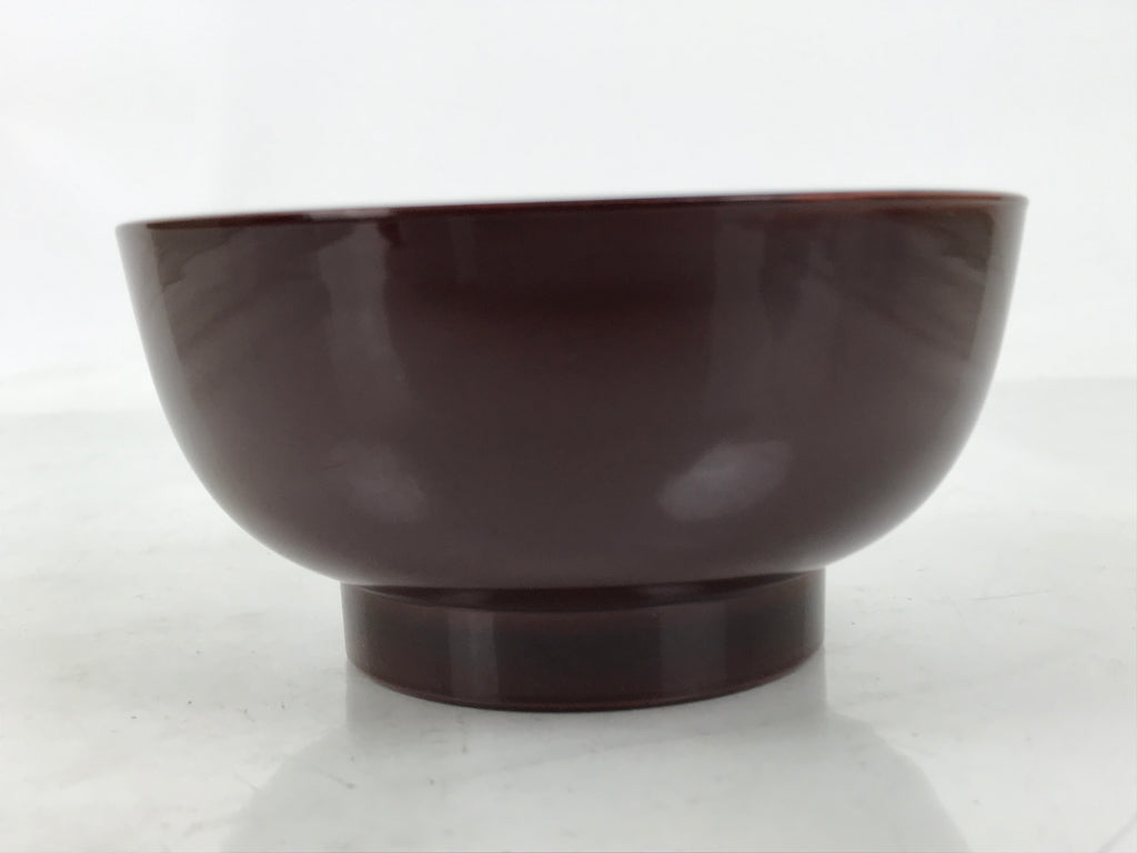 Japanese Natural Lacquered Wooden Rice Bowl Owan Vtg Wajima Nuri Red Brown LB163
