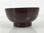 Japanese Natural Lacquered Wooden Rice Bowl Owan Vtg Wajima Nuri Red Brown LB163
