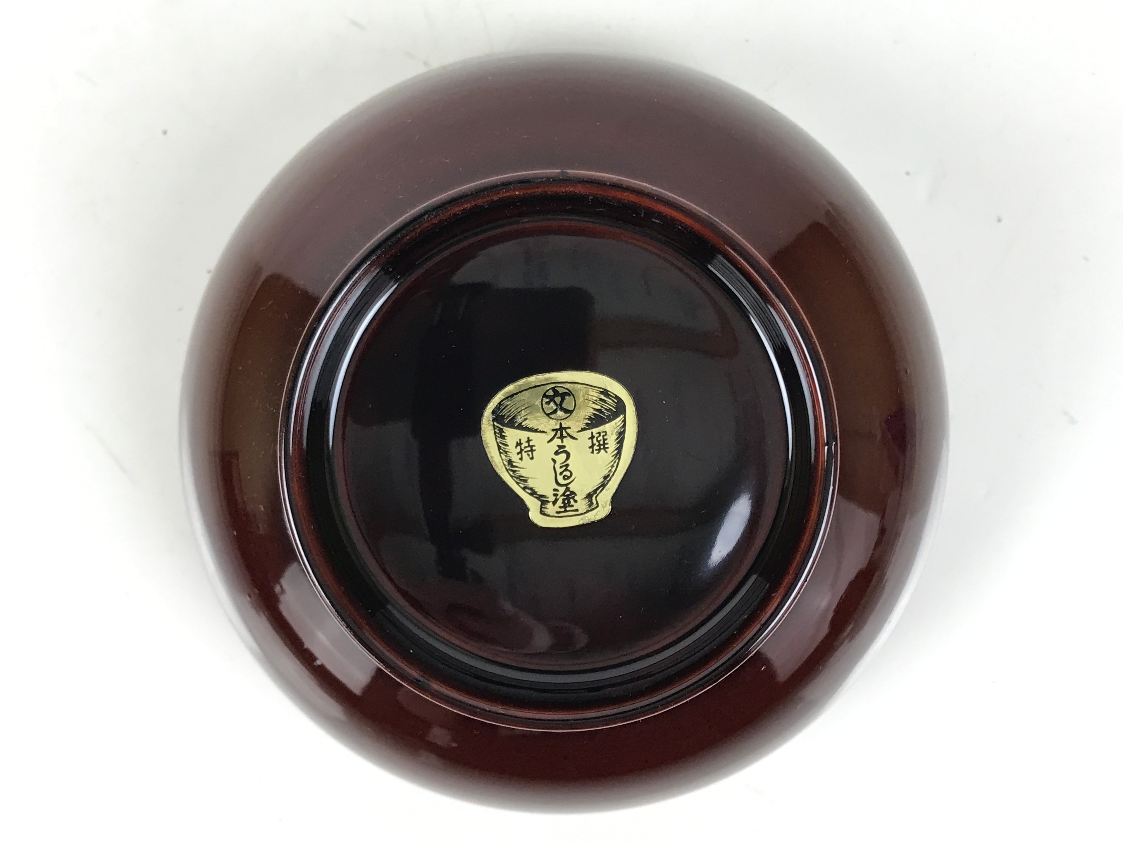 Japanese Natural Lacquered Wooden Rice Bowl Owan Vtg Wajima Nuri Red Brown LB163