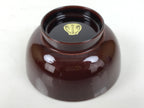 Japanese Natural Lacquered Wooden Rice Bowl Owan Vtg Wajima Nuri Red Brown LB163