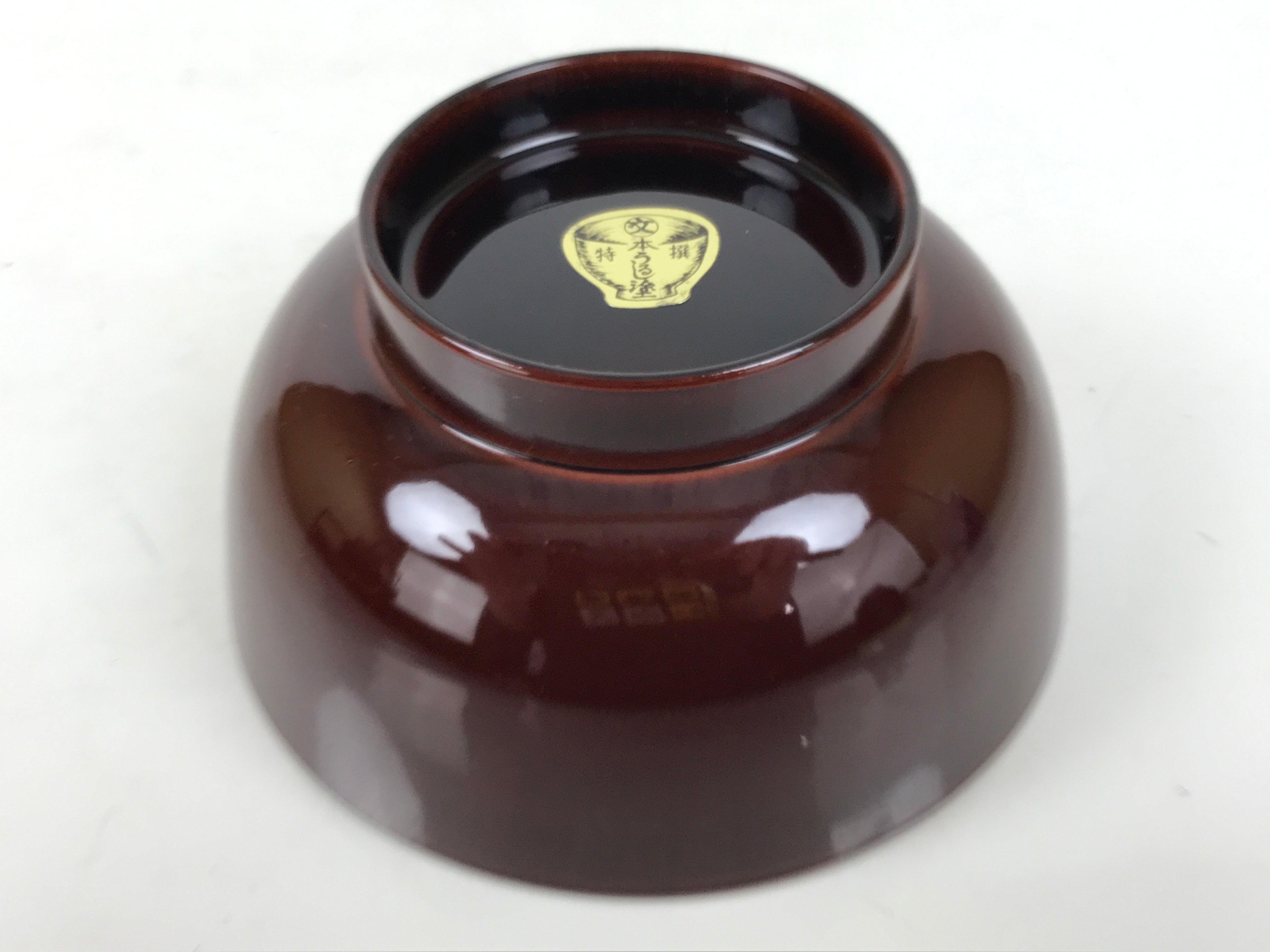 Japanese Natural Lacquered Wooden Rice Bowl Owan Vtg Wajima Nuri Red Brown LB163