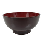 Japanese Natural Lacquered Wooden Rice Bowl Owan Vtg Wajima Nuri Red Brown LB163