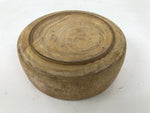 Japanese Natural Wood Lidded Kashiki Snack Bowl Vtg Kashibachi Brown Grain L544