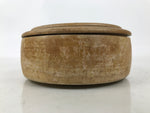 Japanese Natural Wood Lidded Kashiki Snack Bowl Vtg Kashibachi Brown Grain L544