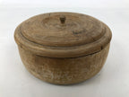 Japanese Natural Wood Lidded Kashiki Snack Bowl Vtg Kashibachi Brown Grain L544