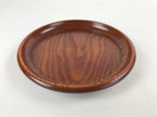Japanese Natural Wood Serving Tray Vtg Round Brown Nagano Kiso Obon LWB75