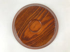Japanese Natural Wood Serving Tray Vtg Round Brown Nagano Kiso Obon LWB75