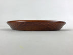Japanese Natural Wood Serving Tray Vtg Round Brown Nagano Kiso Obon LWB75