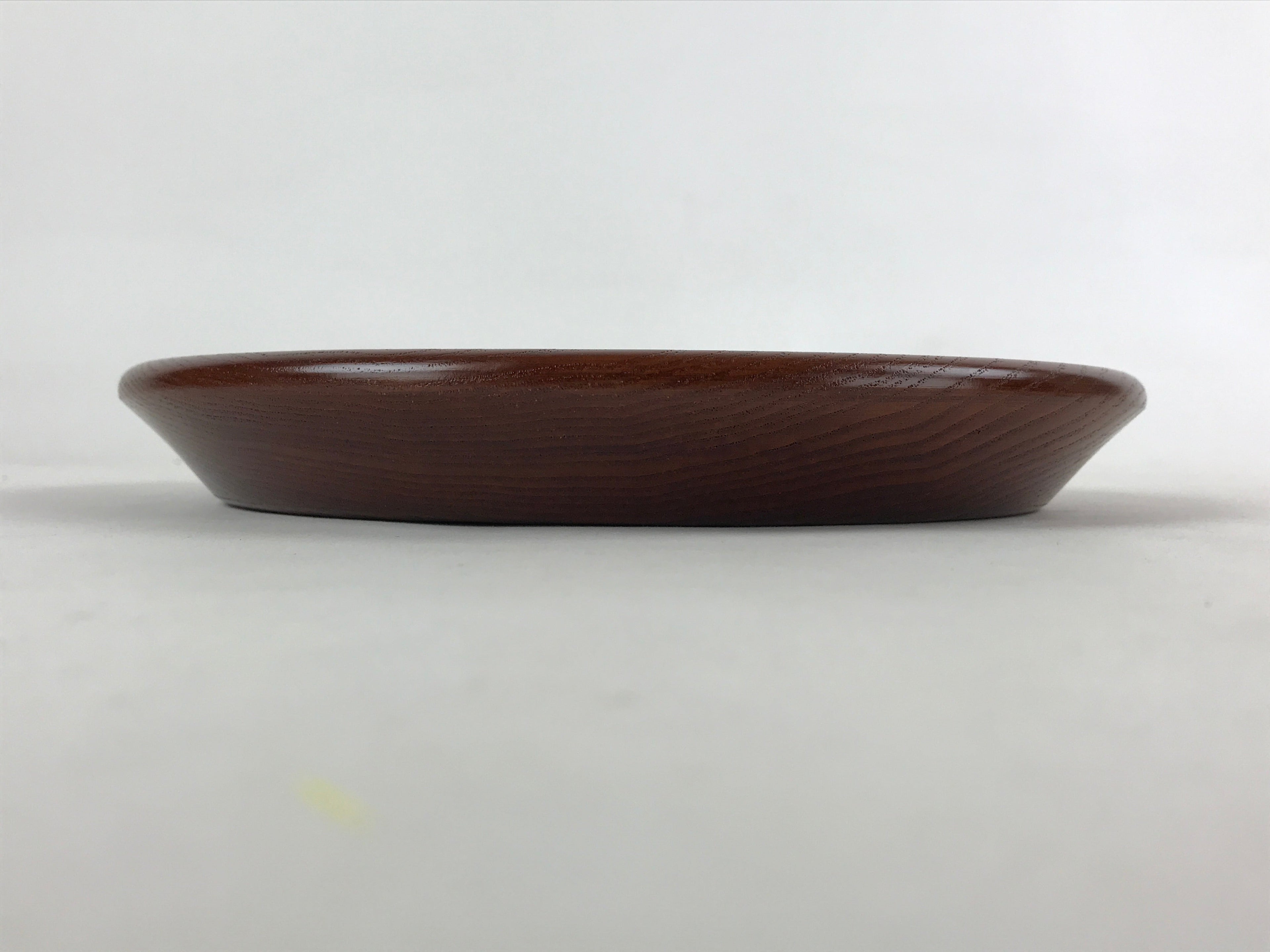 Japanese Natural Wood Serving Tray Vtg Round Brown Nagano Kiso Obon LWB75