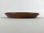 Japanese Natural Wood Serving Tray Vtg Round Brown Nagano Kiso Obon LWB75