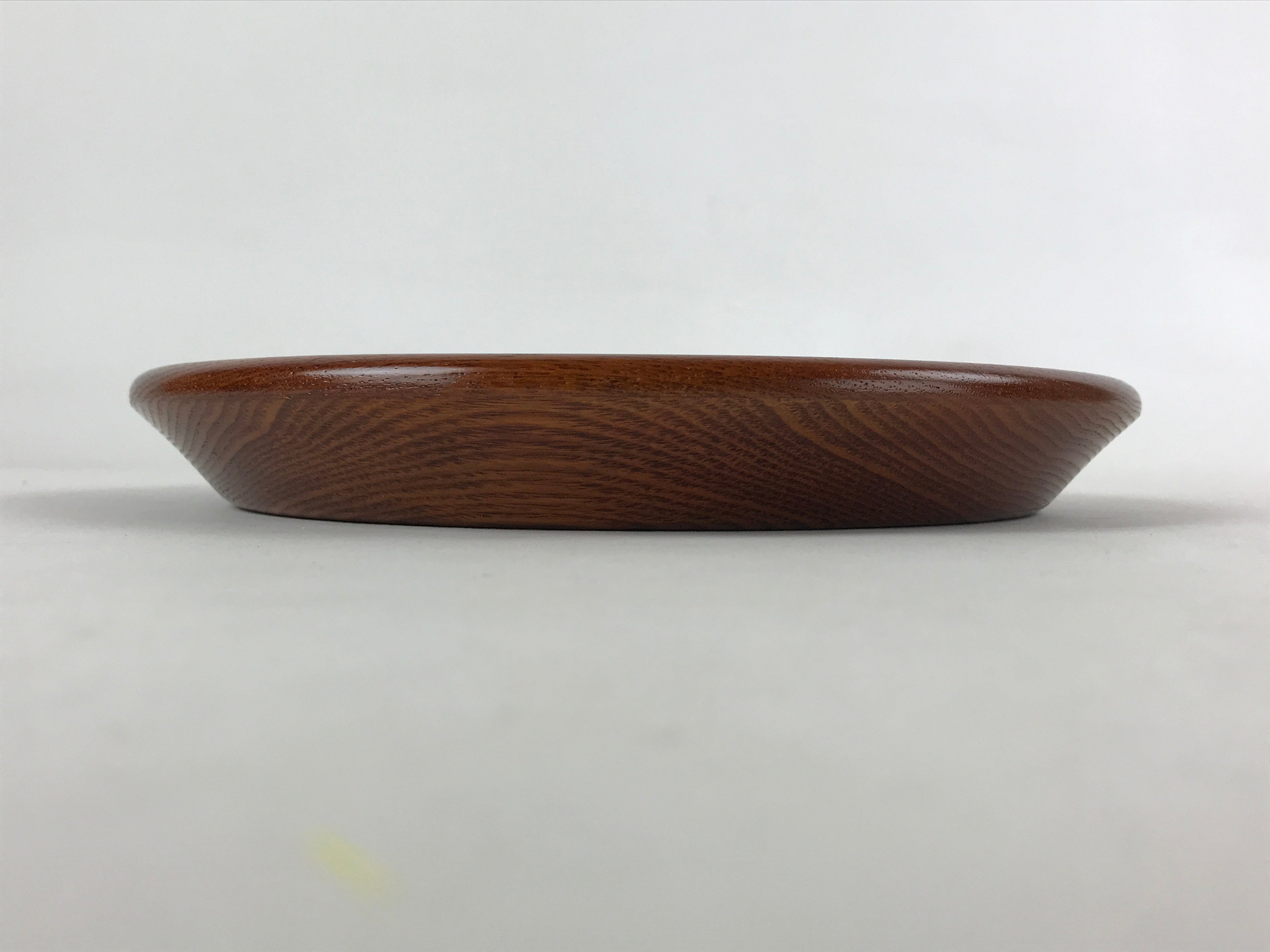 Japanese Natural Wood Serving Tray Vtg Round Brown Nagano Kiso Obon LWB75