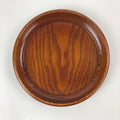 Japanese Natural Wood Serving Tray Vtg Round Brown Nagano Kiso Obon LWB75