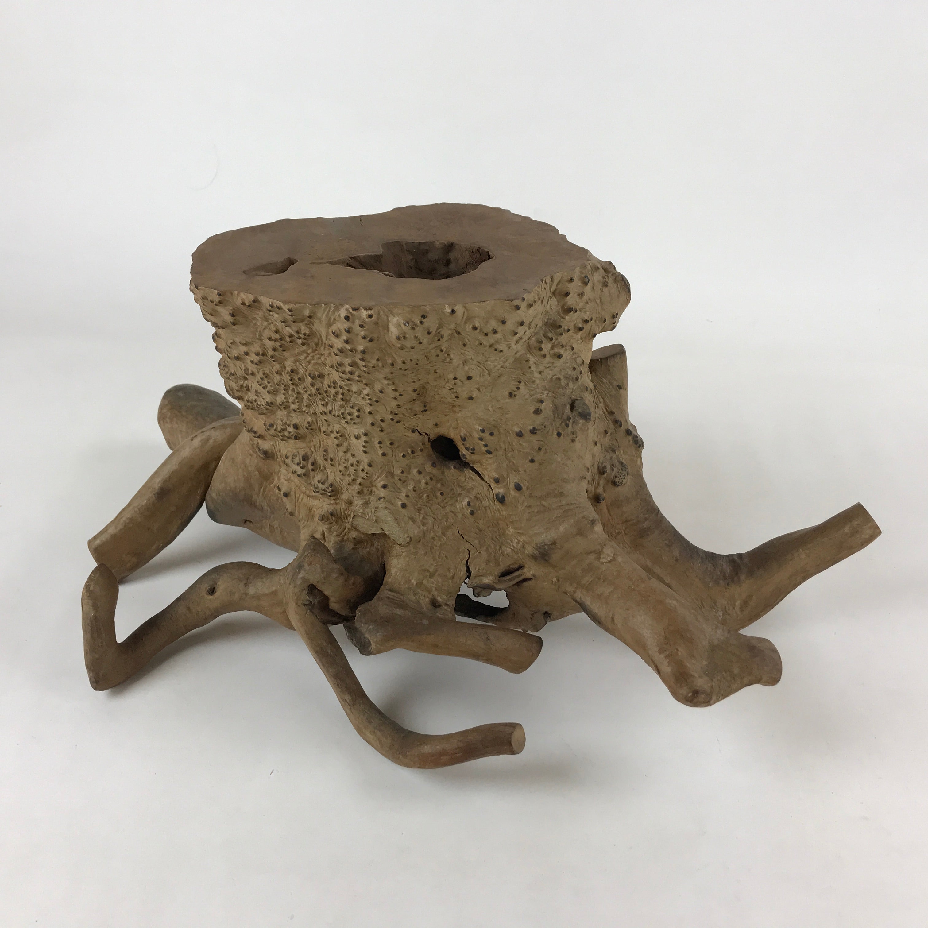 Japanese Natural Wooden Ikebana Display Stand Vtg Unique Flower Vase Kadai WT483