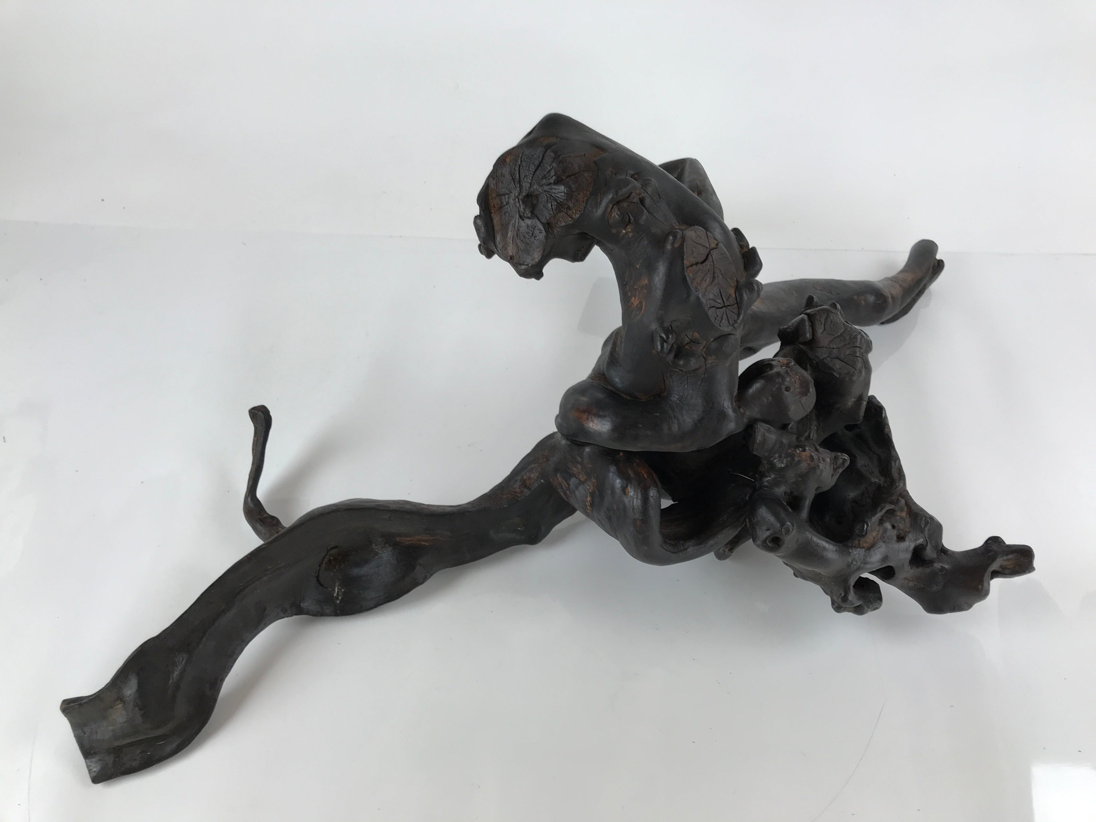 Japanese Natural Wooden Ikebana Display Stand Vtg Unique Flower Vase Kadai WT527