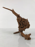 Japanese Natural Wooden Ikebana Sculpture Vtg Flower Vase Kadai Decoration WT606