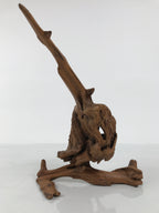 Japanese Natural Wooden Ikebana Sculpture Vtg Flower Vase Kadai Decoration WT606