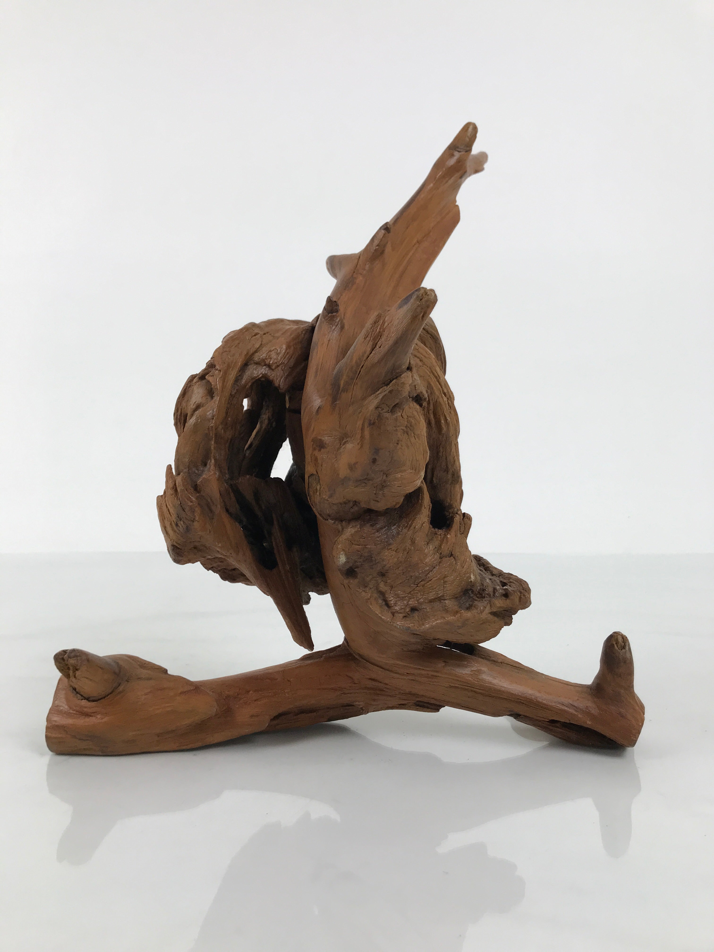 Japanese Natural Wooden Ikebana Sculpture Vtg Flower Vase Kadai Decoration WT606