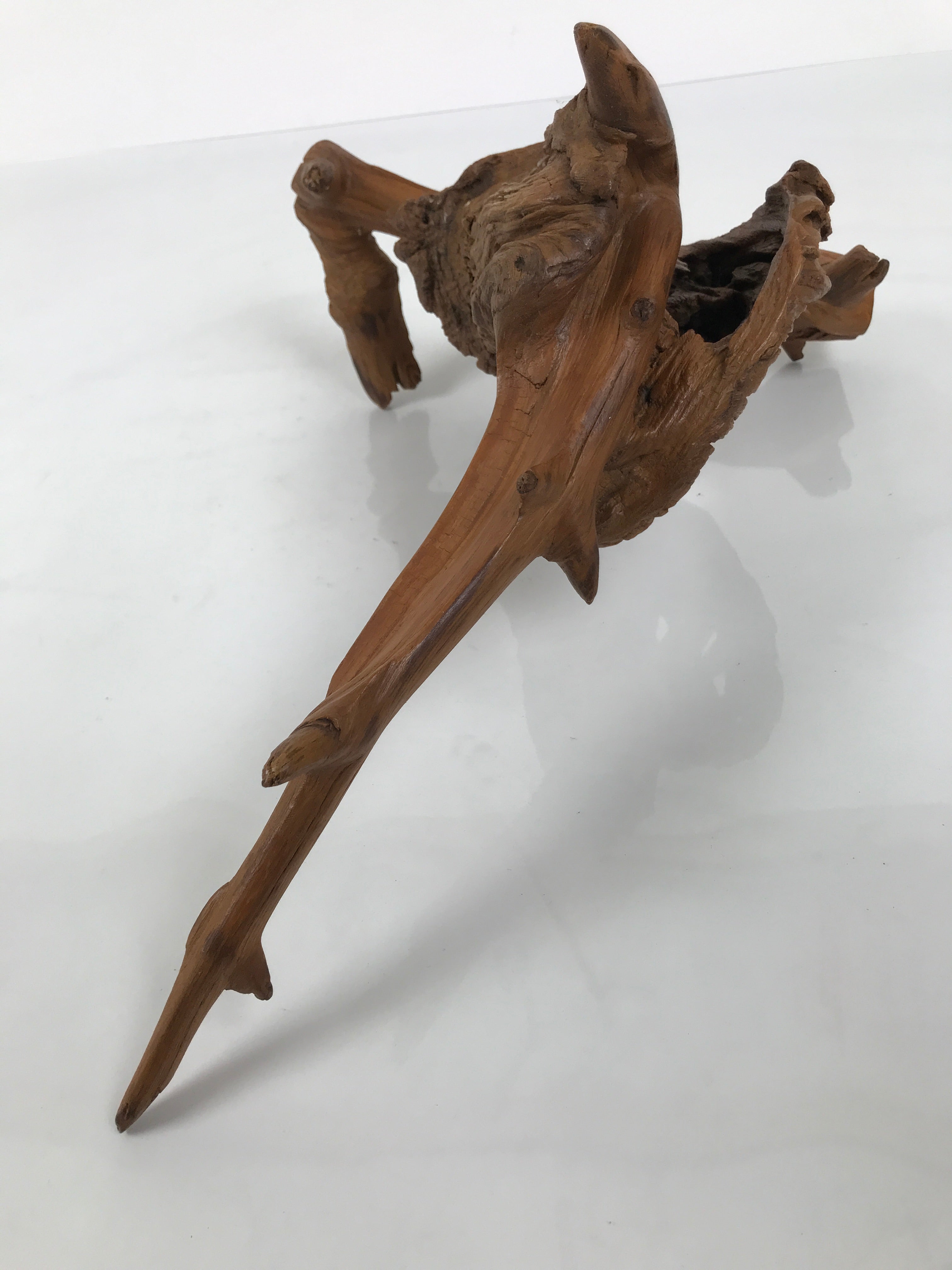 Japanese Natural Wooden Ikebana Sculpture Vtg Flower Vase Kadai Decoration WT606